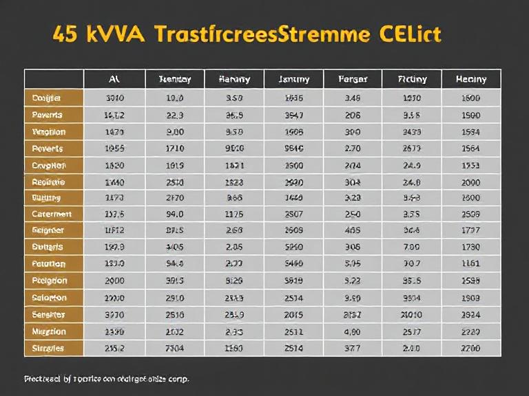 45 kVA Transformer Amps Chart